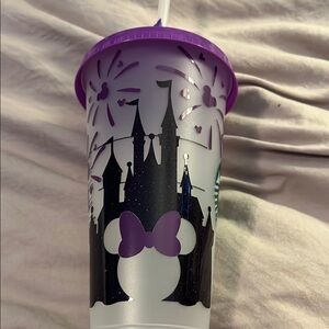Handmade Purple Disney Castle Venti-size Plastic Cup
